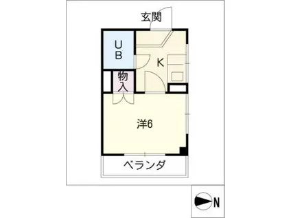第2樋ノ口ハイツ(1K/3階)の間取り写真