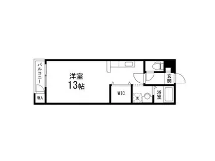 COTTAGE ROSE(ワンルーム/2階)の間取り写真