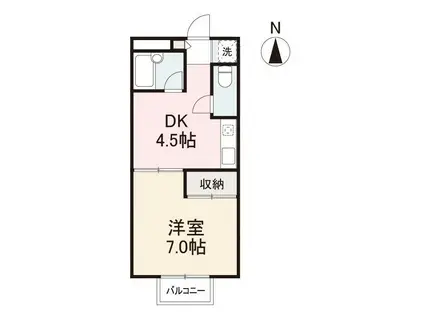 フォレスト10(1DK/2階)の間取り写真