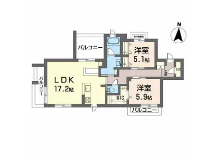 シャーメゾン ラト ファミリア(2LDK/3階)の間取り写真