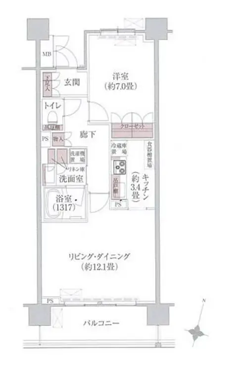 リージア経堂テラスガーデン 9階階 間取り