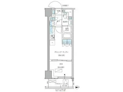 パークアクシス品川天王洲アイル(1DK/1階)の間取り写真