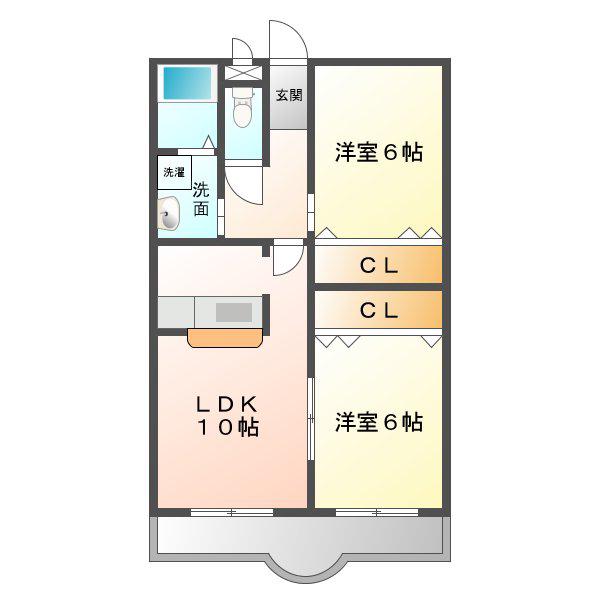 ファミーユ・レイ(2LDK/3階)の間取り写真