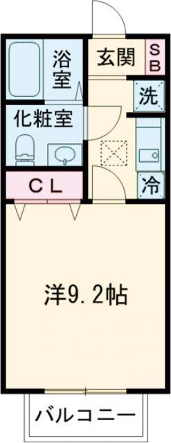 メディオエス(1K/1階)の間取り写真