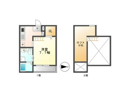 ラウレアハイツ(1K/2階)の間取り写真