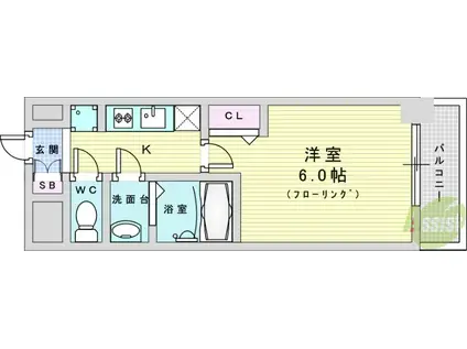 スプランディッド新大阪ウエスト(1K/10階)の間取り写真