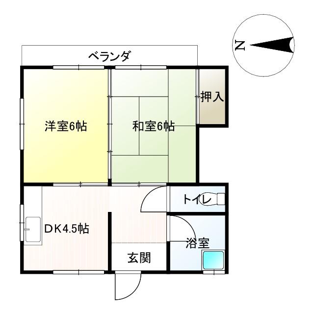 M.A.MSアパート(2DK/1階)の間取り写真