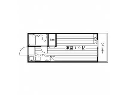 パークサイドC(ワンルーム/2階)の間取り写真