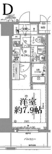 エスリード神戸海岸通(1K/12階)の間取り写真