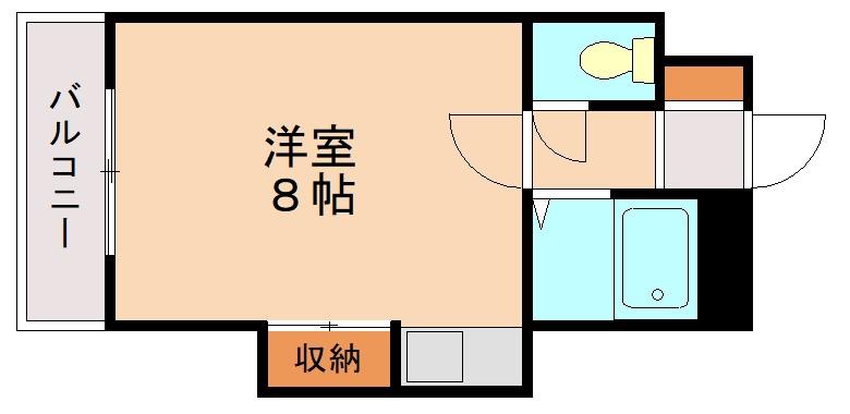 清水ビル(ワンルーム/2階)の間取り写真