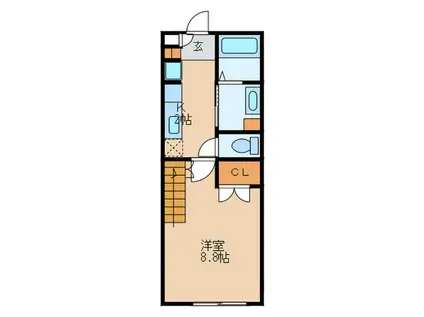 アルエット出川(1K/1階)の間取り写真