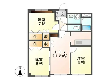 ガレリアM(3LDK/2階)の間取り写真