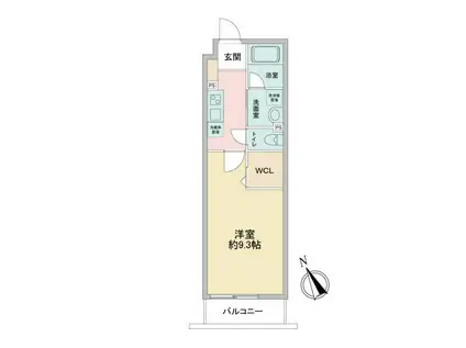 レオ四拾八番館(1K/2階)の間取り写真