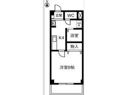 ブローニュ神山(1K/2階)の間取り写真