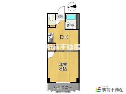 プロビデンス花畑(1DK/4階)の間取り写真