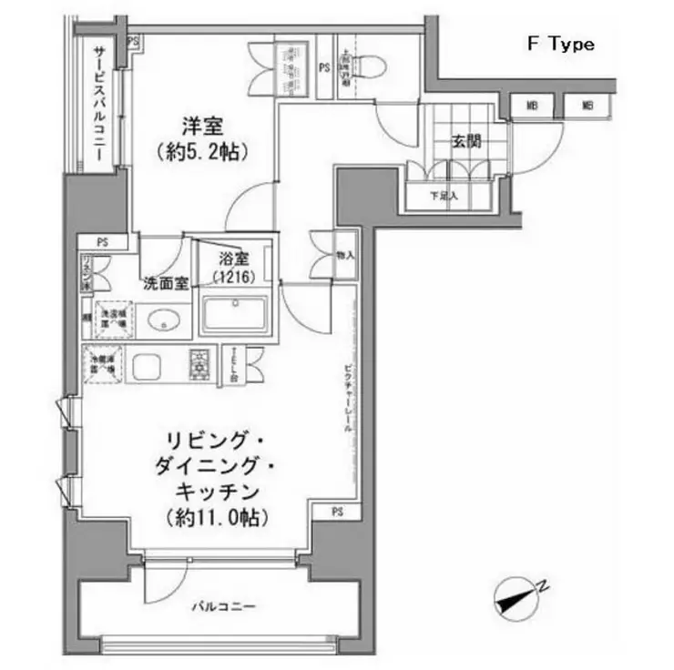 パークハビオ八丁堀 10階階 間取り