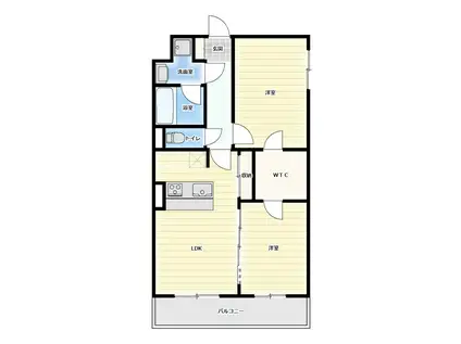 エルミタージュ(2LDK/1階)の間取り写真