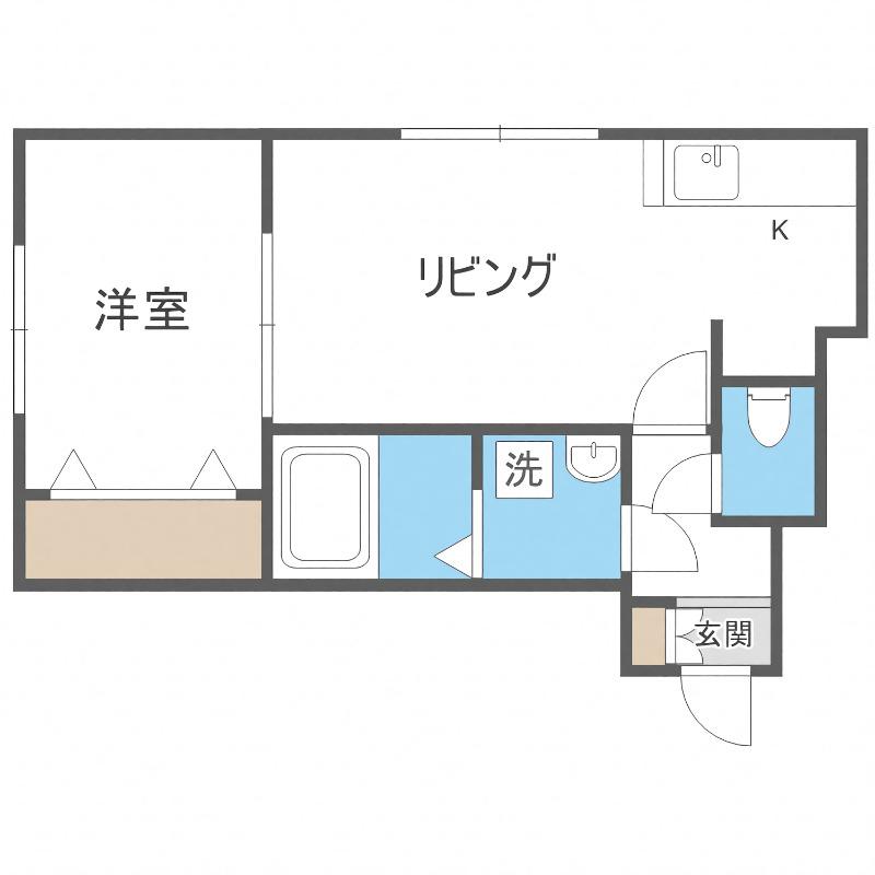 ヴィラメゾン菊水6条(1LDK/2階)の間取り写真