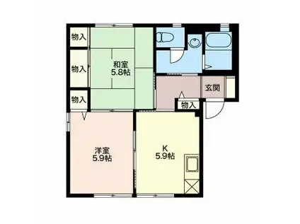 M・TOWNソレイユ G(2DK/2階)の間取り写真