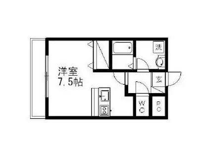 エクセル堀切II(1K/3階)の間取り写真