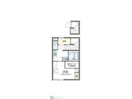 レオパレスオリエントコーポ(1K/2階)の間取り写真