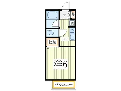 ANEXTクローバーフィールド(1K/1階)の間取り写真