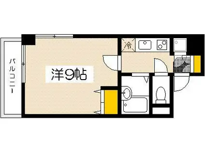 ラントハウス幟町(1K/2階)の間取り写真