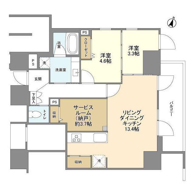LASANTE麹町(2SLDK/6階)の間取り写真