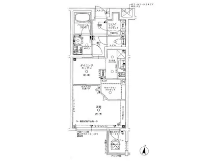 グローベル東高円寺レスティアーナ(1DK/3階)の間取り写真