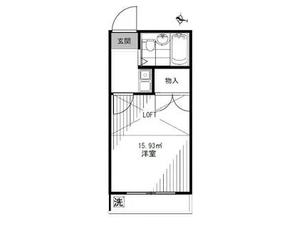 レオパレス武蔵浦和(1K/2階)の間取り写真