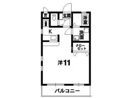 グランピア北島(ワンルーム/1階)の間取り写真