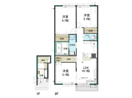 カルミア(3LDK/2階)の間取り写真