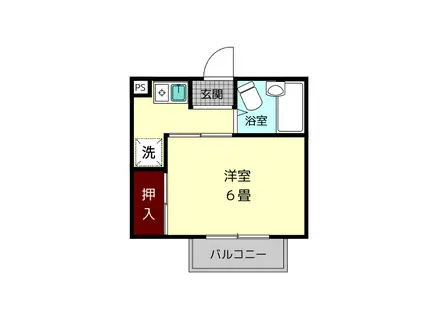 ハイツ プロムナード(1K/1階)の間取り写真