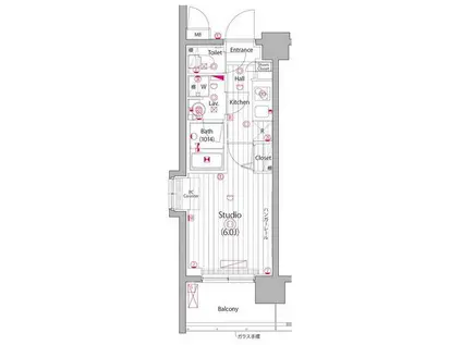 グランド・ガーラ大森II(1K/7階)の間取り写真