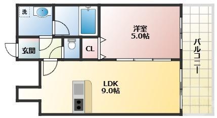 CITY SPIRE十三東(1LDK/7階)の間取り写真