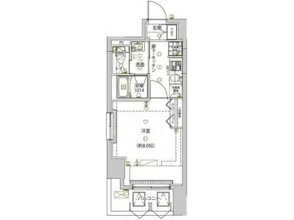 ユリカロゼ五反野III(1K/3階)の間取り写真
