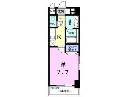 ソウブ レジデンス(1K/4階)の間取り写真