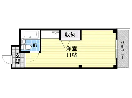 ジョイ都島本通(ワンルーム/3階)の間取り写真