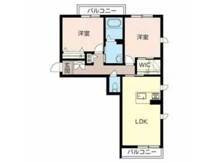 イーストグランテージ(2LDK/2階)の間取り写真