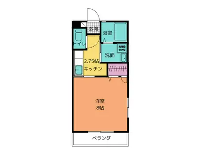 メゾンアイ(1K/1階)の間取り写真