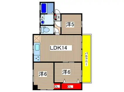 メゾンフジタ(3LDK/3階)の間取り写真