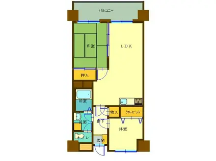 ノースゲート長町(2LDK/4階)の間取り写真