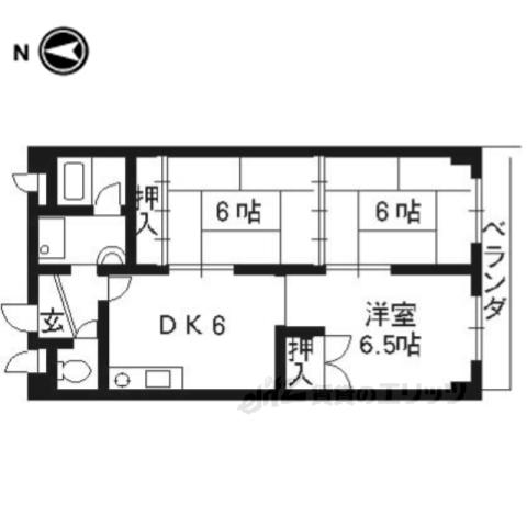 シャトー嵐望(3LDK/2階)の間取り写真