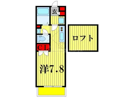 ダイレクト・メゾン原木中山(ワンルーム/2階)の間取り写真
