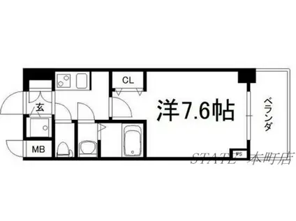 サムティ本町橋IIMEDIUS(1K/6階)の間取り写真