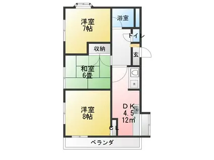 高木マンション(3DK/3階)の間取り写真