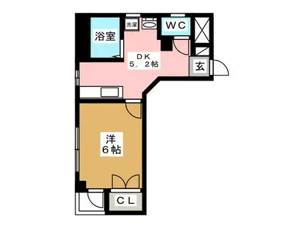 ちとれ朝霞(1DK/2階)の間取り写真