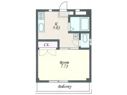 サンライズ桜(1K/3階)の間取り写真