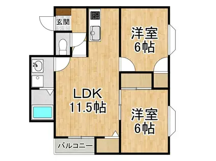 ネストマンション(2LDK/4階)の間取り写真