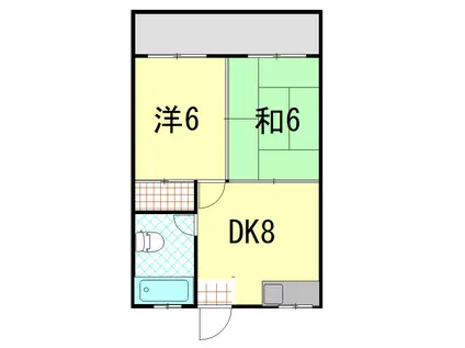 コーポ棚原(2DK/2階)の間取り写真